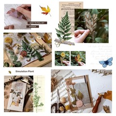 80PCS Large Dried Flower Stickers – Waterproof Transparent Floral Decals for Scr