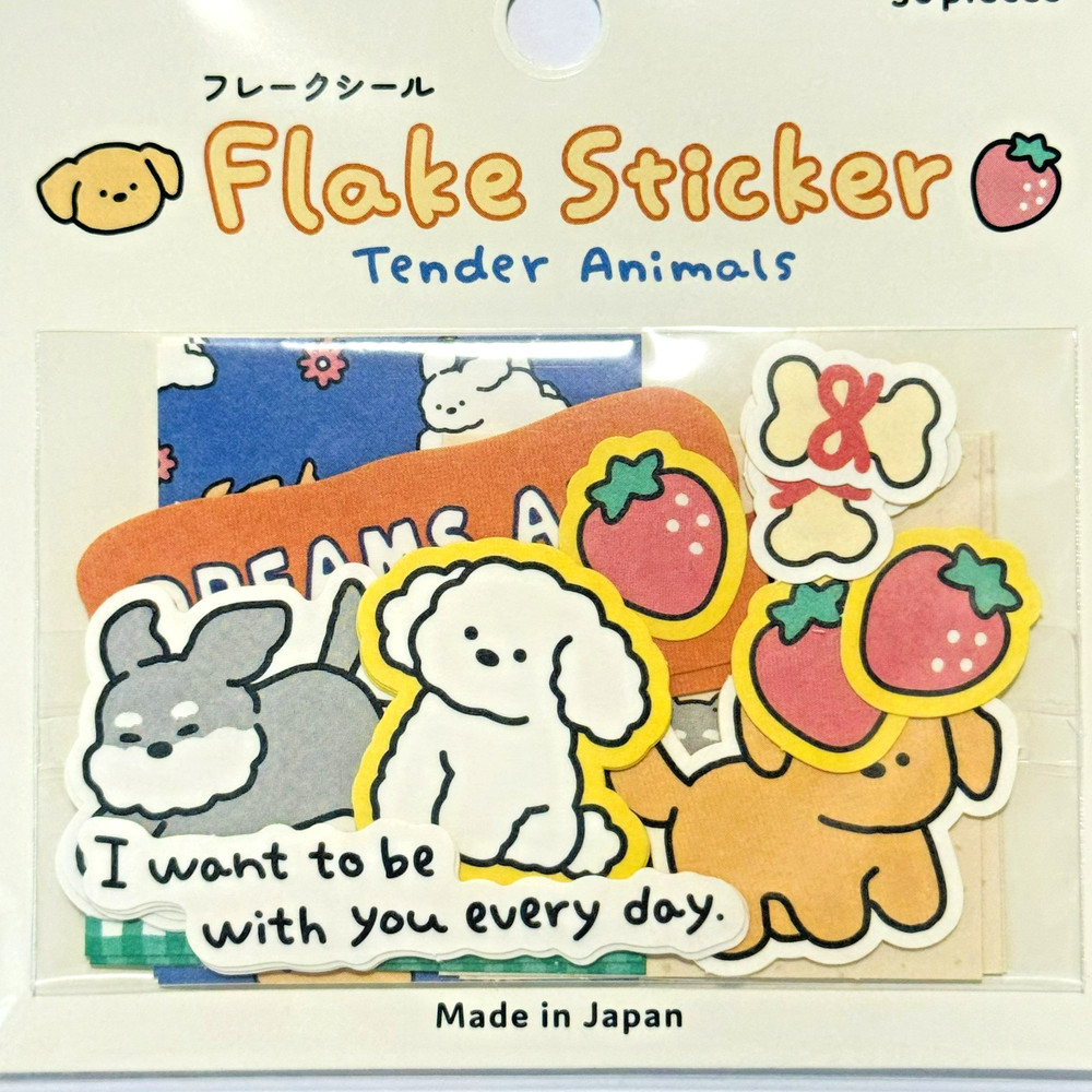 Dog Flake Stickers Poodle Schnauzer Maltese Kawaii Japan 30pcs