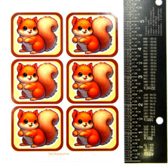 Cute Tan Squirrels Squares Sticker Sheet