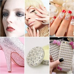 2100 Clear Rhinestone Stickers Self Adhesive Rhinestone and Pearl, Shiny Diamond