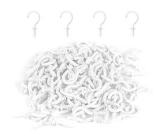 1/2 Inch Small Screw Hooks – Mini Metal Twist in Hooks – 100 Pcs – White