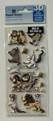 Paper House 3D Puffy Stickers-Pumpkins, Where The Wild Things Are, Skulls
