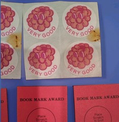 Vintage 1977 CTP Raspberry Scratch N Sniff Bookmarks & Stickers Lot of 15