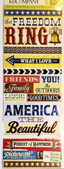K&Company Americana Stickers Freedom Ring 4th July Embossed Patriotic 2004 NOS