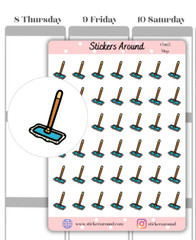 Mop Icon Planner Sticker, Cleaning Chores, Calendar & Bullet Journal Sticker