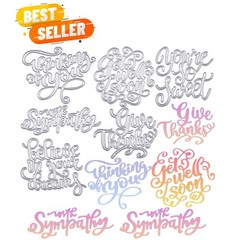 Elegant 6-Piece Metal Die Cuts for Card Making – Inspirational Words Collection