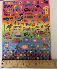 Vintage Lisa Frank Vintage Y2K Sticker Sheet Friends Holidays Alphabet S1273-01
