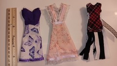 Lot Of 3 Handmade Dresses For Junk Journals scrapbooks shadow boxes Ornaments