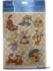 Hallmark Heartline Winnie The Pooh Stickers Piglet Tigger Eeyore Vintage 4 Sheet