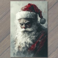 STICKER Horror Santa Christmas Art Snow Beard Red Suit Creepy Holiday Xmas