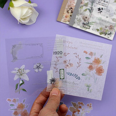 40 Sheets Sticker for Adults Journaling, Washi and PET Materials, Ephemera Aest