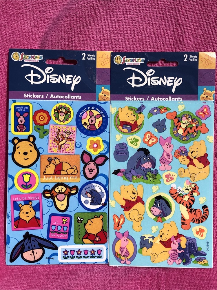 VTG SANDYLION DISNEY WINNIE THE POOH PIGLET TIGGER EEYORE STICKERS 2 PKGS NEW