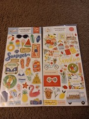 Crafts 13″ Chipboard Stickers Lot 5 Summer Theme Flowers Beach Water Sunshine