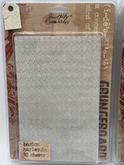 Lot 2 Tim Holtz idea-ology Grungeboard Basics 10 Sheets Gray Harlequin & Plain