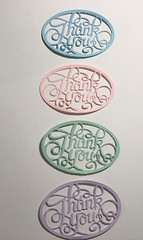 Thank You Oval Word Die Cut Embellishments 6pcs 2-1/4″ x 3-1/4″ Scrapbook Cards