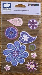 CLOUD 9 By Fiskars Chipboard Shapes Rain Drop Flowers Wedding Scrapbook Stickers