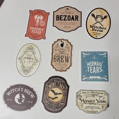 Victorian Trading 50 Gothic Spooky Apothecary Label Planner Journal Stickers 23D