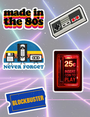 80’s Themed 5pc Sticker Pack