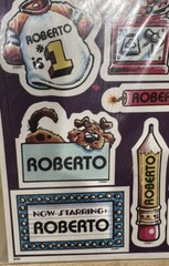 Vtg 1983 ROBERTO Celebrity Stickers Sealed Mark I Name Stickers