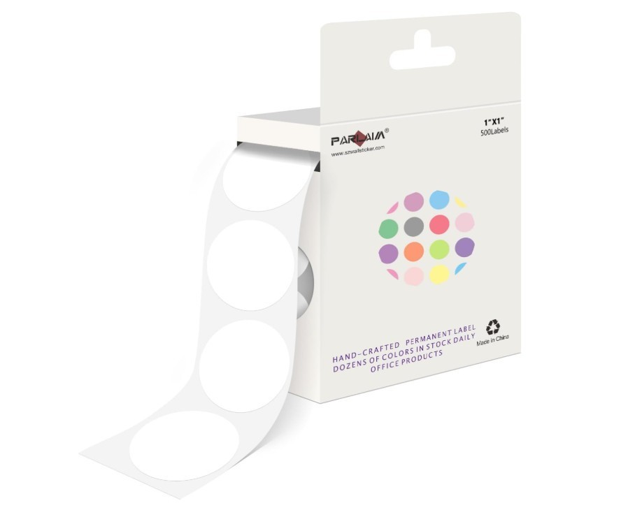 PARLAIM White Dot Sticker 1 inch 500Pcs Round Color Code Label Circle Dots hot