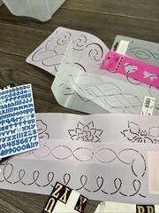 Lot of Scrapbooking Supplies. Burlap, Letters, Stencils, Paper, Hot Glue Guns,++