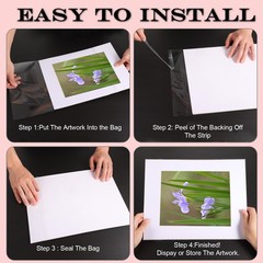 100 PCS 12 2/5 X 16 5/9 Inch Clear Plastic Bags Sleeves Fits 12×16 Photo Mats
