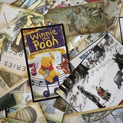 HUGE lot 110+ piece ( Winnie the Pooh) Junk Journal Ephemera read description