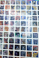 Vintage Laser Stickers – Square Cats 3/4″ Pack of 96 New in Package Acid Free