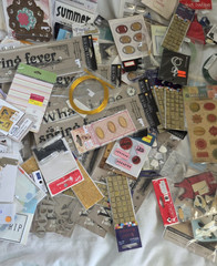 HUGE LOT Scrapbook Stickers Junk Journal Craft Fabscaps Clear Shaker Crystal