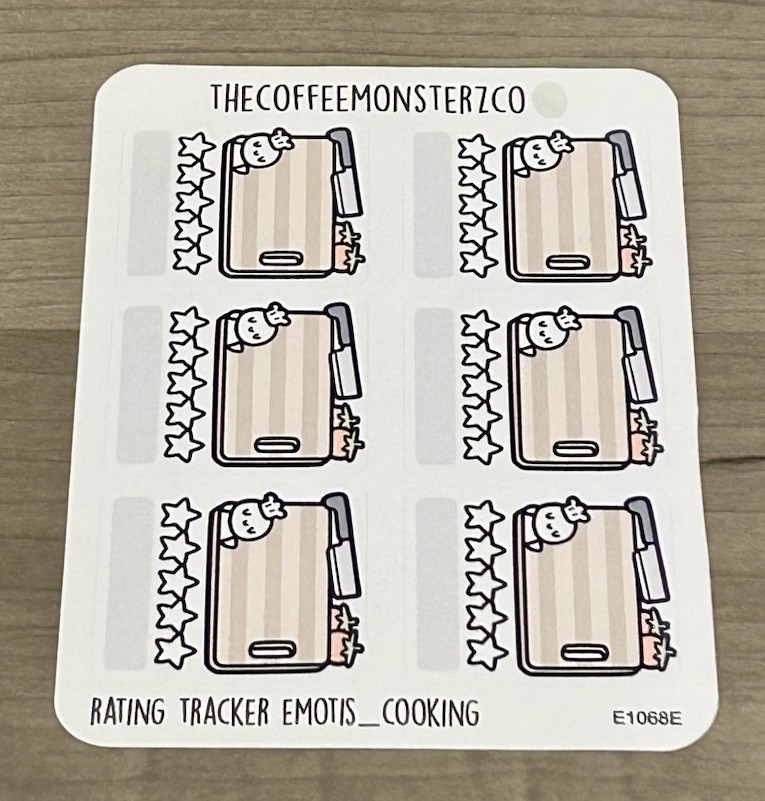 TheCoffeeMonsterzCo Cooking Rating Tracker Emotis Sticker Sheet TCMC Stickers