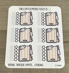 TheCoffeeMonsterzCo Cooking Rating Tracker Emotis Sticker Sheet TCMC Stickers