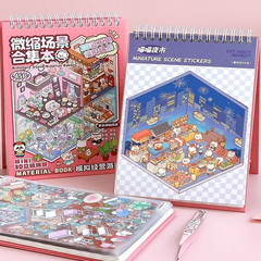 20 Sets 3D Sticker Therapy Scene Material Book,Diy 3D House Stickers Set for Adu