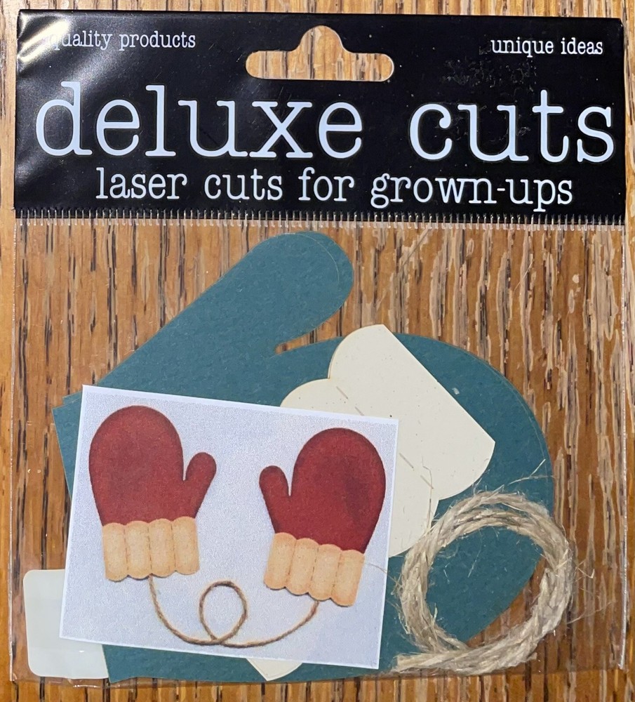 Deluxe Designs~Green Mittens ~Cold LASER Die Cuts For Adults COMPLETES Scrapbook