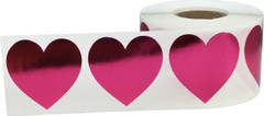 Heart Stickers | 1.5″ Inch Wide – 500 Pack | Pick One Color