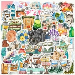 50pc Travel Adventure Stickers Pack Laptop, Phone Case, Scrapbook, Journaling