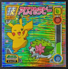 Pokemon 2008 Amada Attack Set Sticker Tinsel Holo No.203 Pikachu Shaymin – LP+
