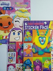 3 Books Funny Faces Sticker Fun Monsters Crazy Spooky DISNEY EMOJI BENDON