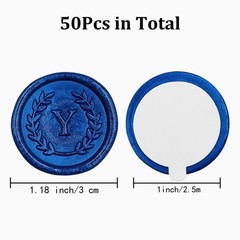 KANOO 50Pcs Red Letter Y Adhesive Wax Seal Stickers Christmas Theme