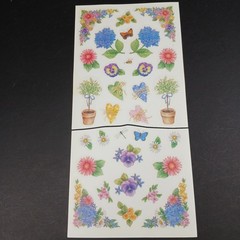 Vintage MAMBI Floral Stickers 1999 Textured Flowers 12×6