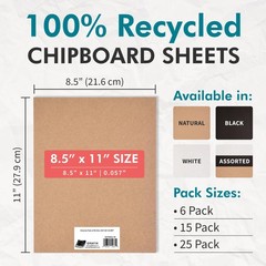 25 PCS Medium Weight Chipboard 8.5×11 Inch AcidFree 0.057 Sheets Craft