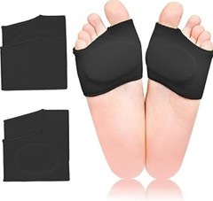 Silicone Gel Half Insoles Metatarsal Forefoot Pain Relief Shoe Pads Ball Black