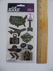 Sticko Stickers CHALK TRAVEL USA Plane Luggage Phrases 2 Sheets NIP