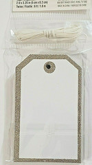 Recollections Christmas GLITTER BORDER Tags – PALE GOLD – 21 pcs