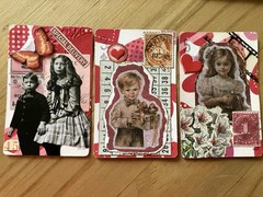 Vintage Valentine Handcrafted Altered Playing Cards Junk Journal Scrapbooking