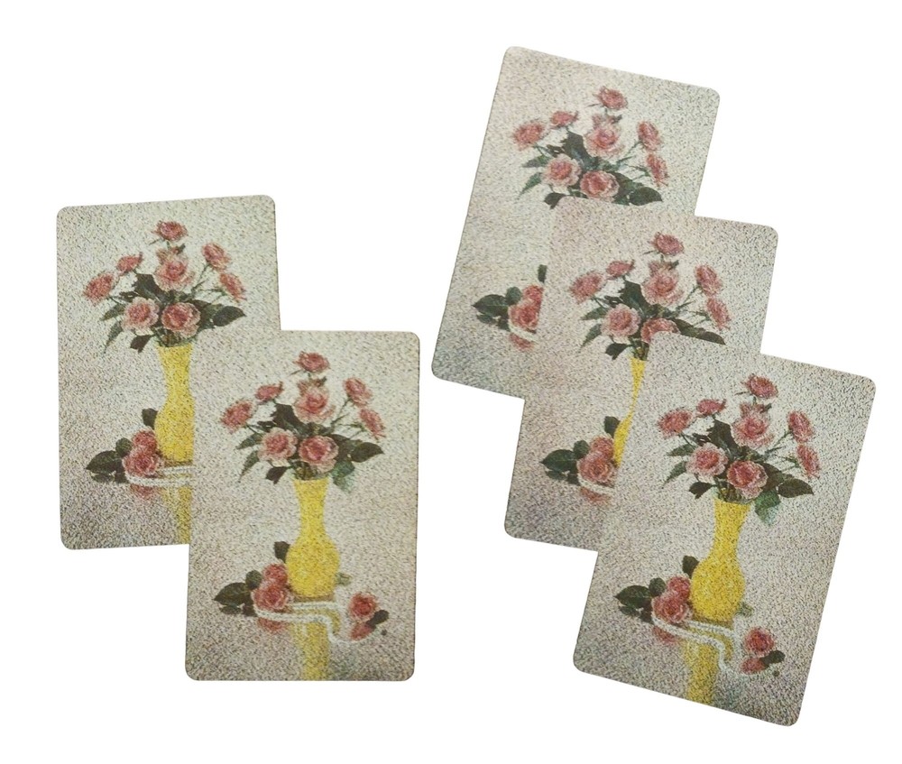 Flowers in Vase Cards Junk Journal Scrapbook Yellow Pink Still Life Painting