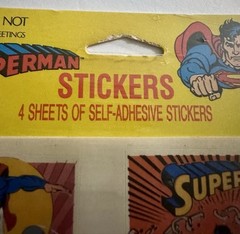 Pack of Vintage 1992 SUPERMAN Stickers SEALED 4 Sheets American Greeting