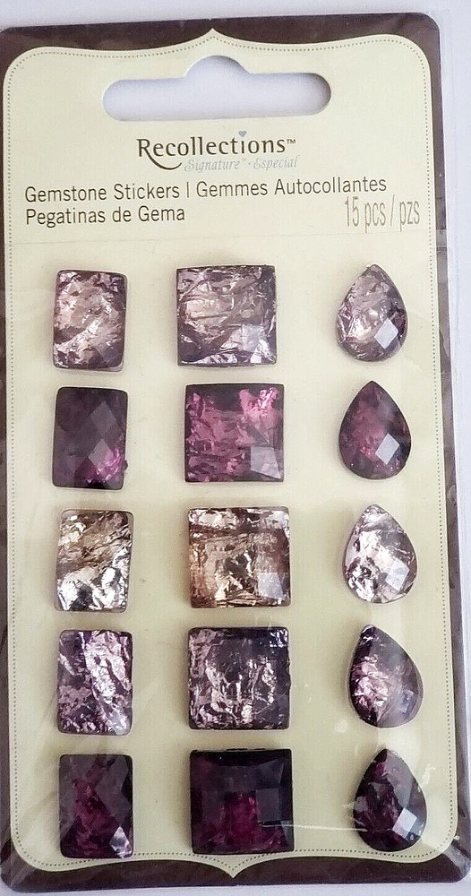 Recollections Signature PURPLE Gemstone Stickers – 4 pcs