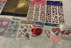 NEW LOT OF 15 PACKAGES OF HEART/LOVE STICKERS-NICE VARIETY-LOW PRICE!