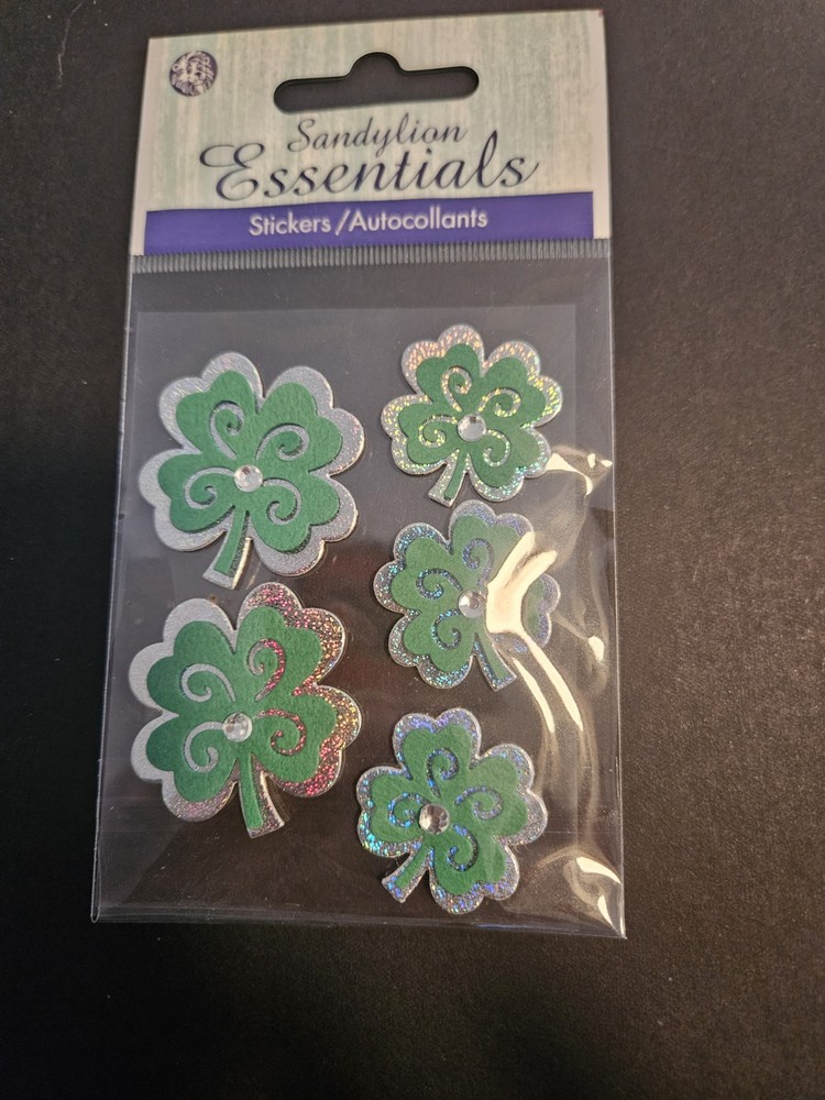 Sandylion Essentials Stickers -5 SHAMROCKS 3×4″