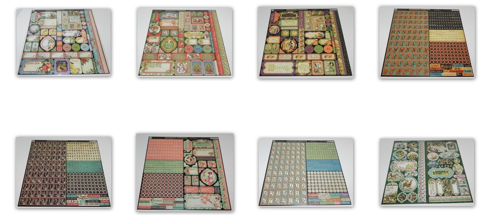 GRAPHIC 45 EERIE TALE TIME TO FLOURISH CARDSTOCK STICKER SHEET 12×12 OR 2(6X12)